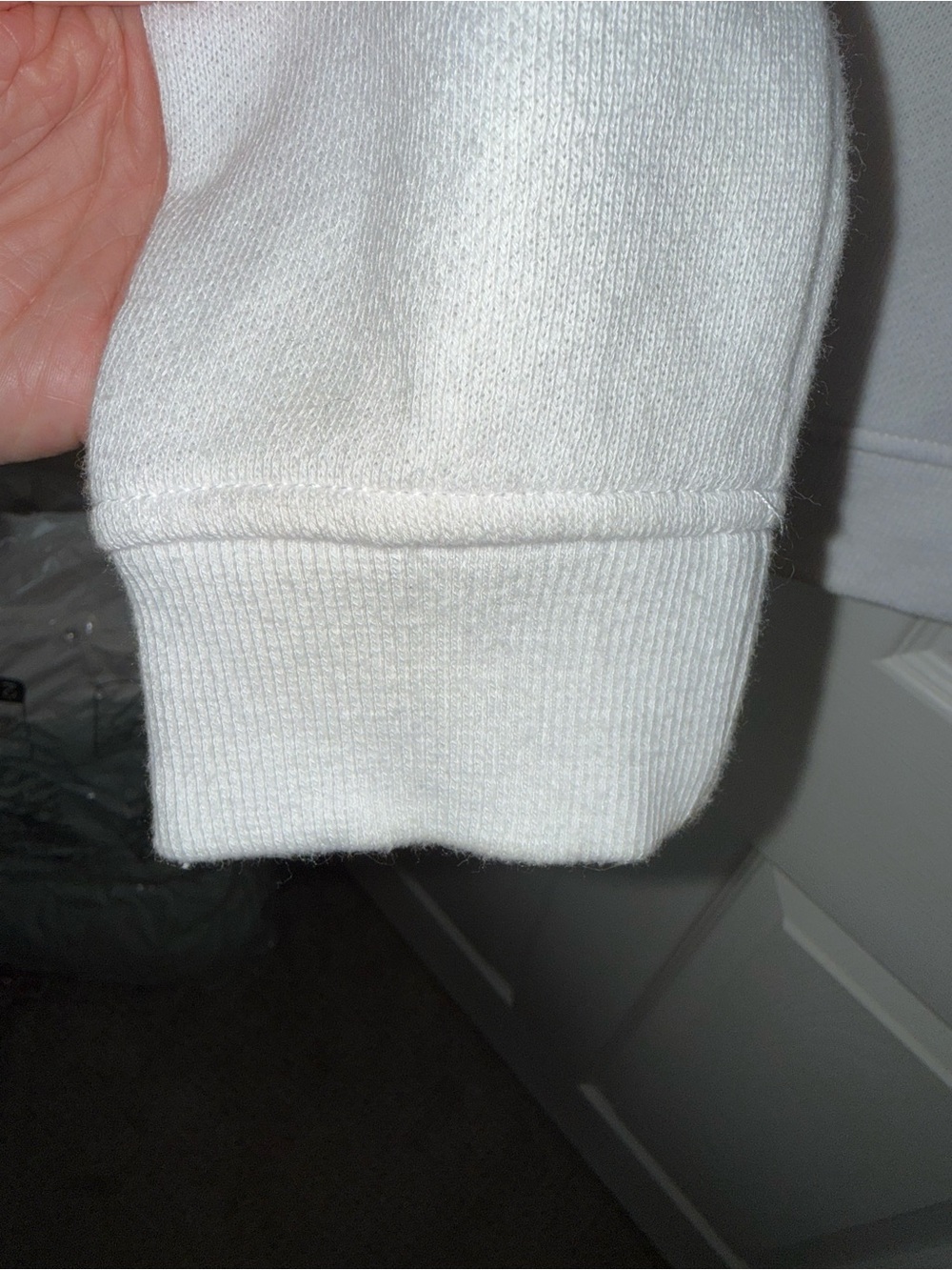Fox White Crewneck Sweater with Black Sleeve Graphics - Picture 6 of 6